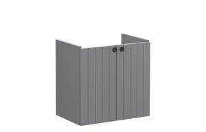 VitrA Root Groove 60cm 2 Door Wall Hung Slim Washbasin Unit - Matt Grey